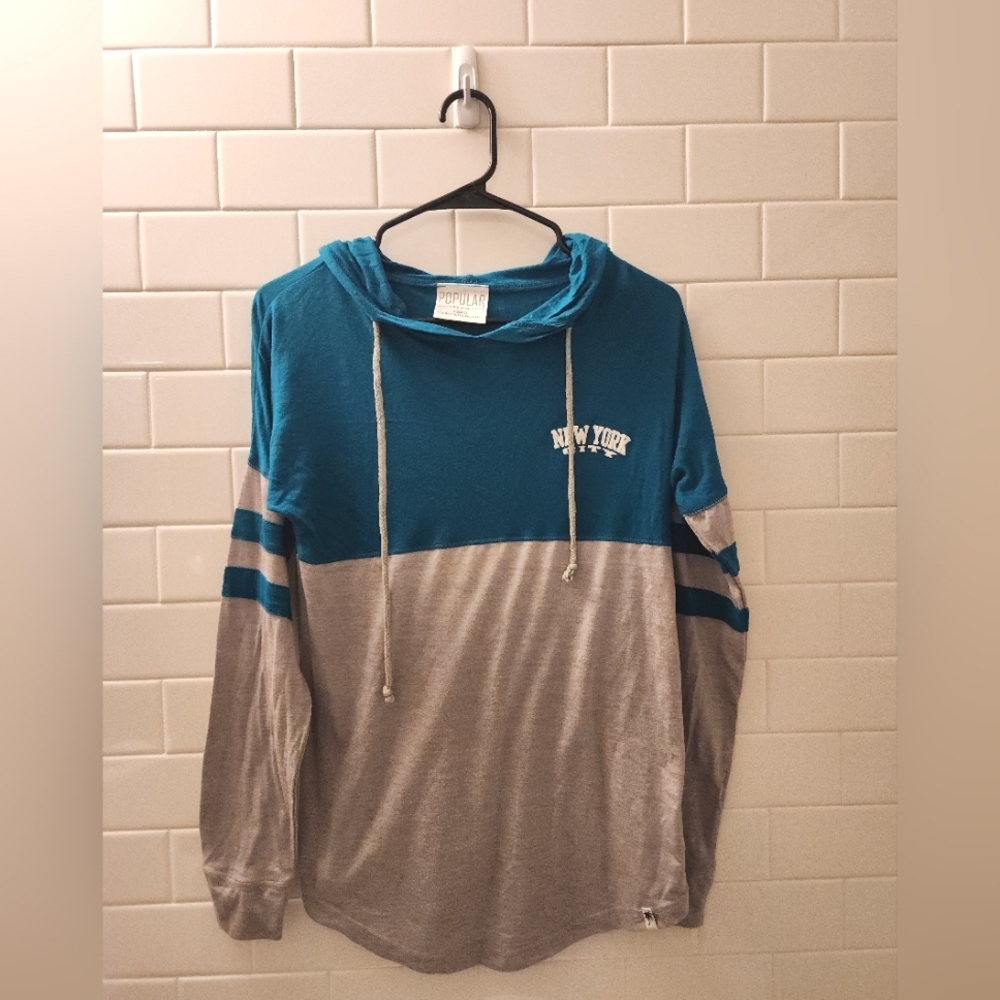 New York POPULAR basics hoodie shirt XS  (B)